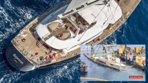 Bayesian superyacht hull raised from seabed during investigation into fatal sinking